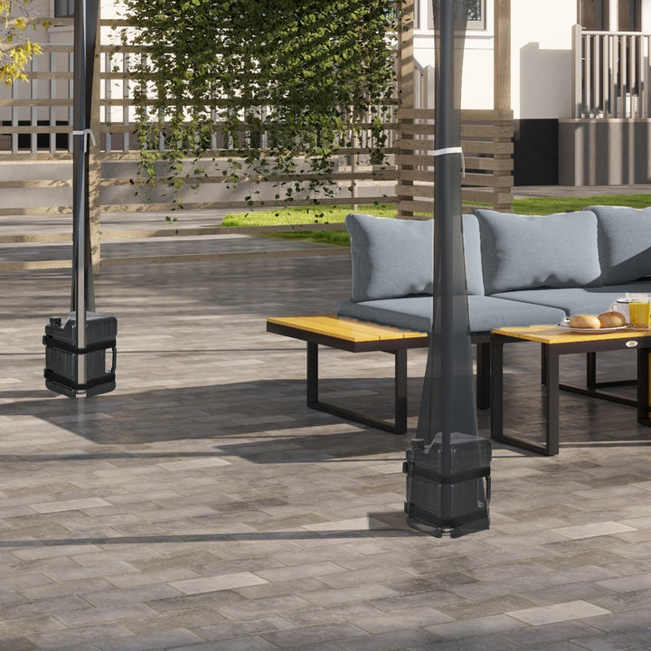 HDPE Gazebo Weights Set of 4, Water or Sand Filled Weights for Gazebo Legs, with Built-in Handles and Secure Straps