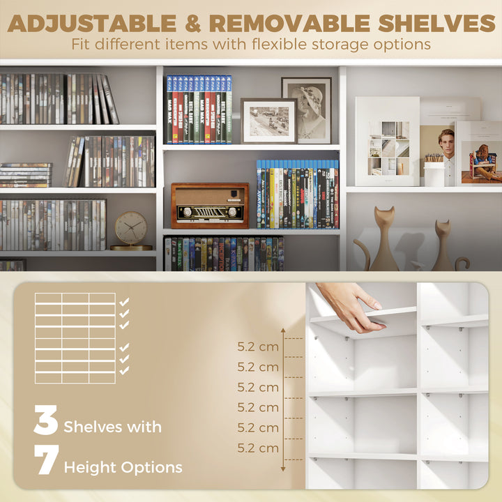 1032 CD/594 DVD Storage Unit, Blu-ray Media Storage Shelf with 24 Comp