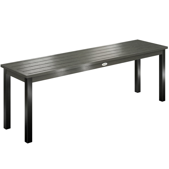 2 Seater Garden Bench, Outdoor Bench Loveseat with Wood-Effect Slatted