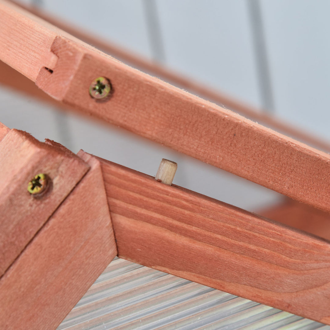 MCL Garden Cold Frame Polycarbonate Greenhouse with Adjustable Shelves, Double Doors, Openable Top Covers, Grow House for Flower Vegetable Plants, 80 x 47 x 138cm, Orange