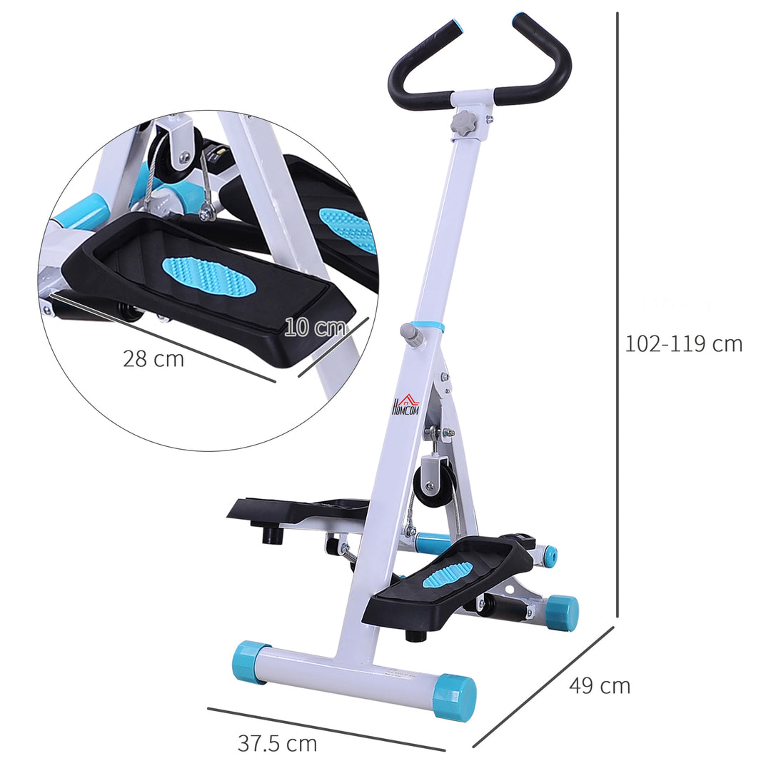 MCL Stepper w/ Handle Hand Grip Workout Fitness Machine For Fitness Aerobic Exercise Home Gym White