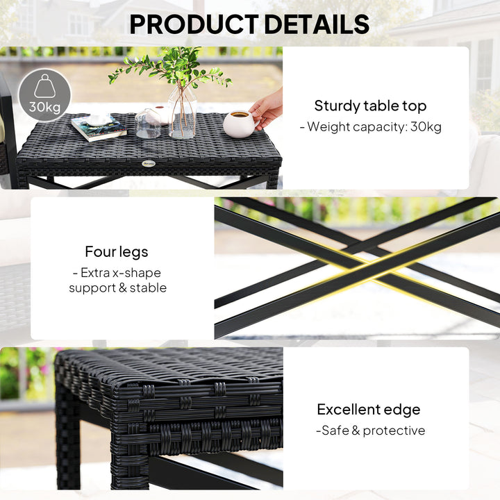 Outdoor Coffee Table Side Table with X-Shape Frame for Patio, Balcony,