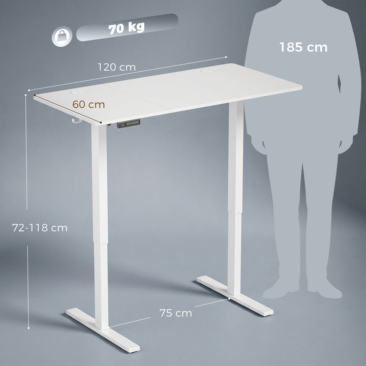 Standing Desk Memory Control Height Adjustable Desk 2 Cable Holes LED - view 3