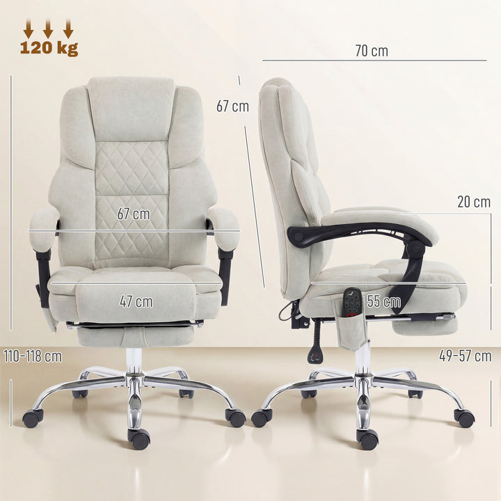 Office Chair with 6-point Vibration Massage and Heat, Fabric Desk Chai