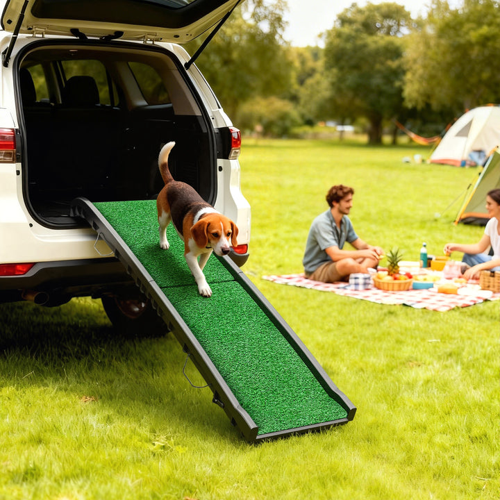 Foldable Dog Ramp with Artificial Anti-slip Surface, Portable &amp; Lightweight, for Cars, Home, 155 x 38.5 x 15.5 cm