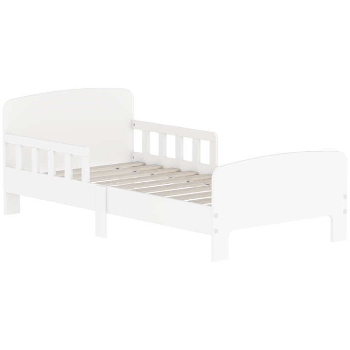 MCL Toddler Bed, Kids Bed Frame with Safety Side Rails, Kids Bedroom Furniture for Ages 3-8 Years, White