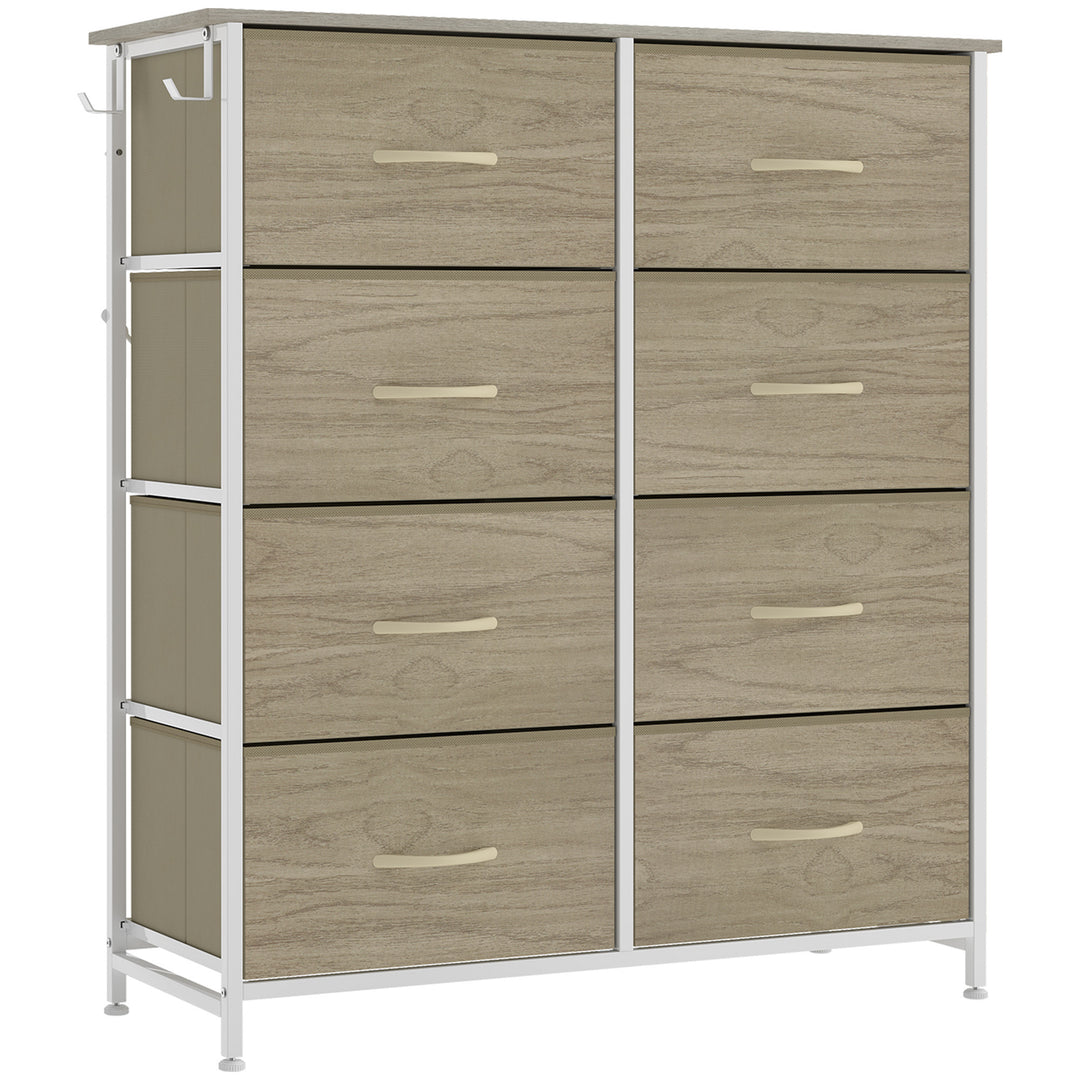 Chest of Eight Fabric Drawers - Natural wood finish
