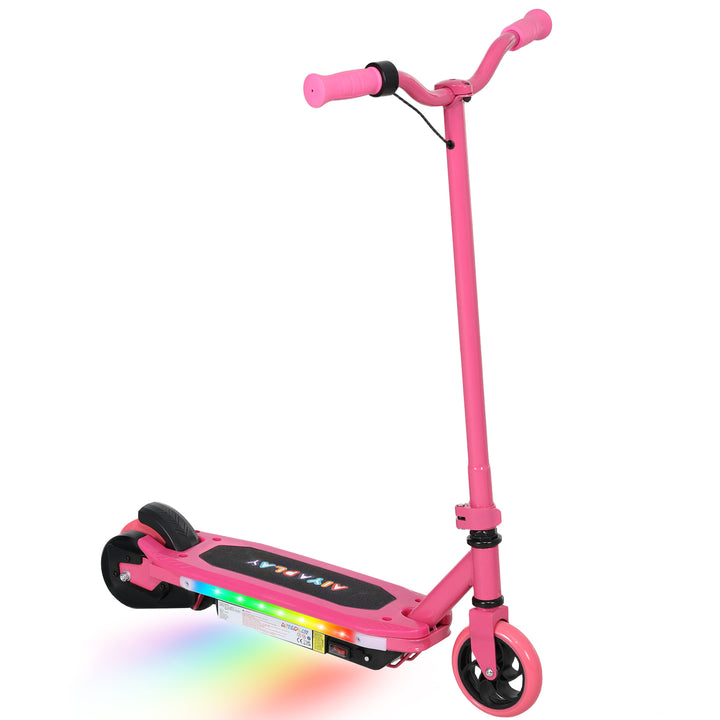 Electric Scooter for Ages 6-14, with Colourful Light and Electric Brake, Electric Scooter E Scooter, Up to 10 KM/H & 8 KM, Pink