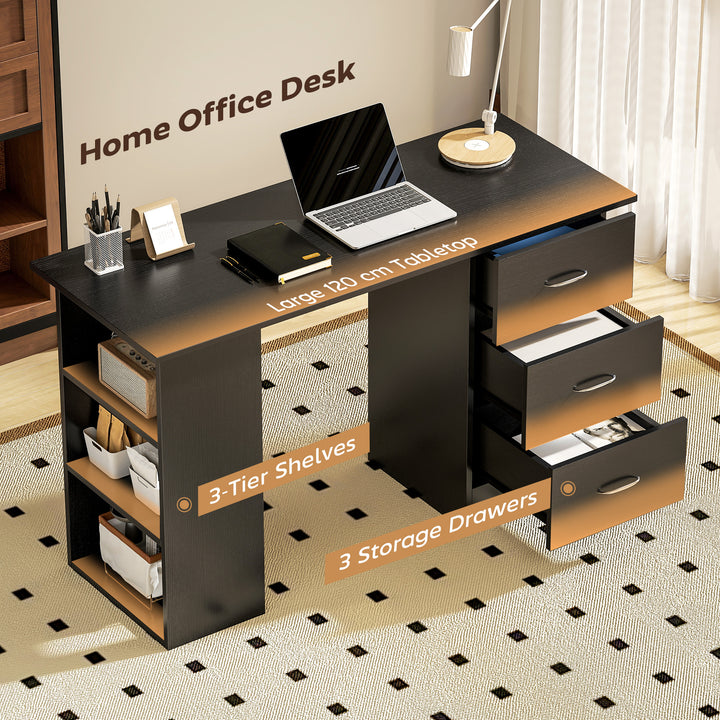Computer Desk with Drawers, Home Office Desk, Writing Table, PC Workst