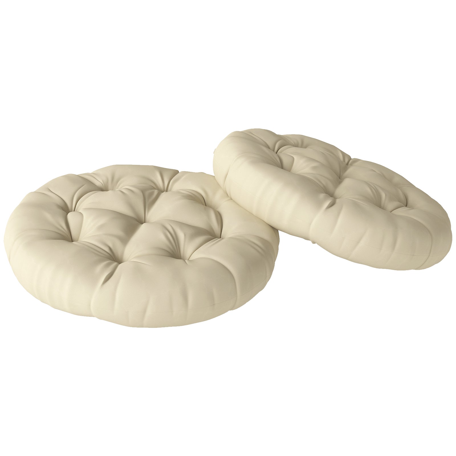 Set of Two Φ60cm Outdoor Cushions - Beige
