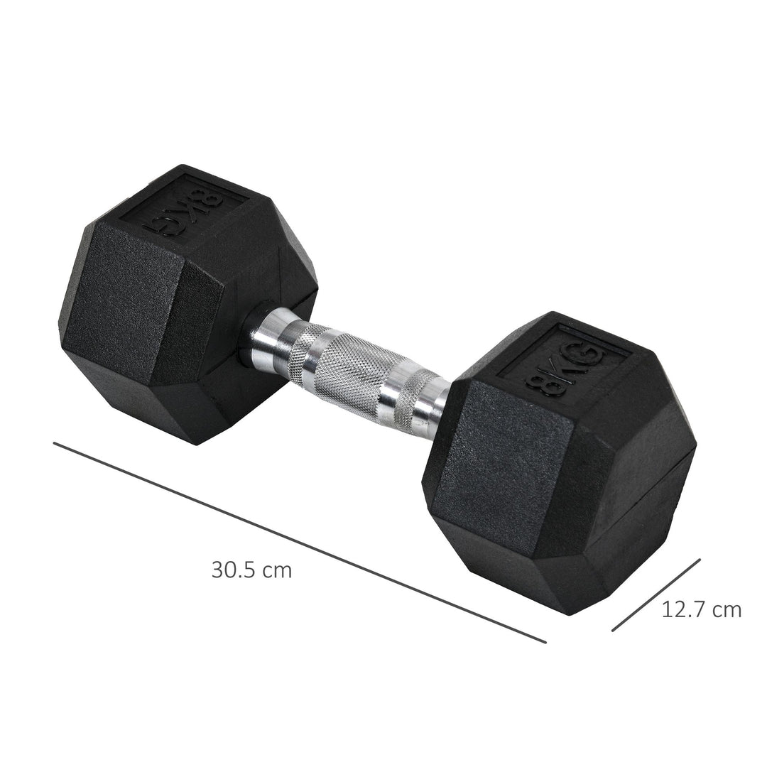 MCL 2x8kg Hex Dumbbell Rubber Weights Sets Hexagonal Gym Fitness Lifting Home