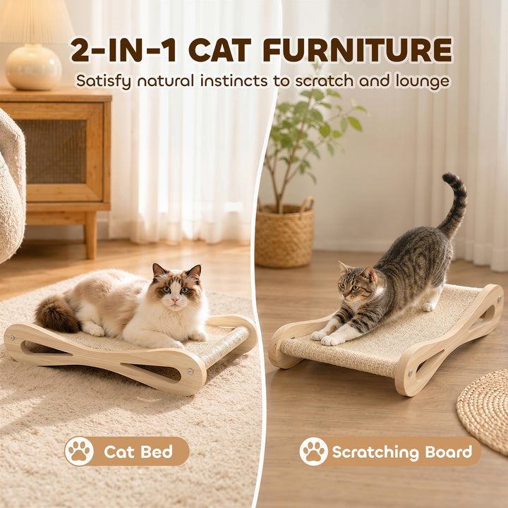 2 in 1 Sisal Cat Scratcher Bed Cat Scratching Board and Lounger 60 x 3