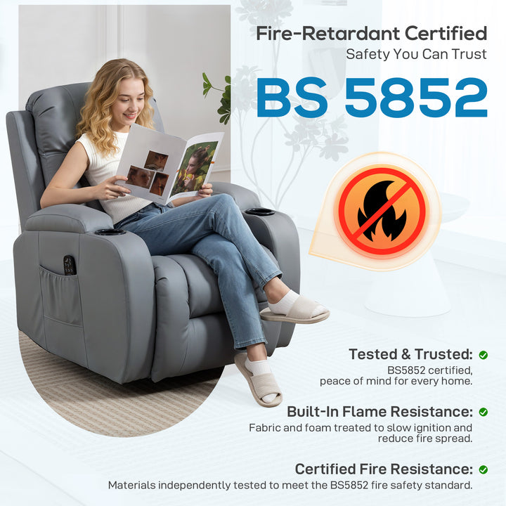 Massage Recliner Armchair, PU Leather Recliner Chair