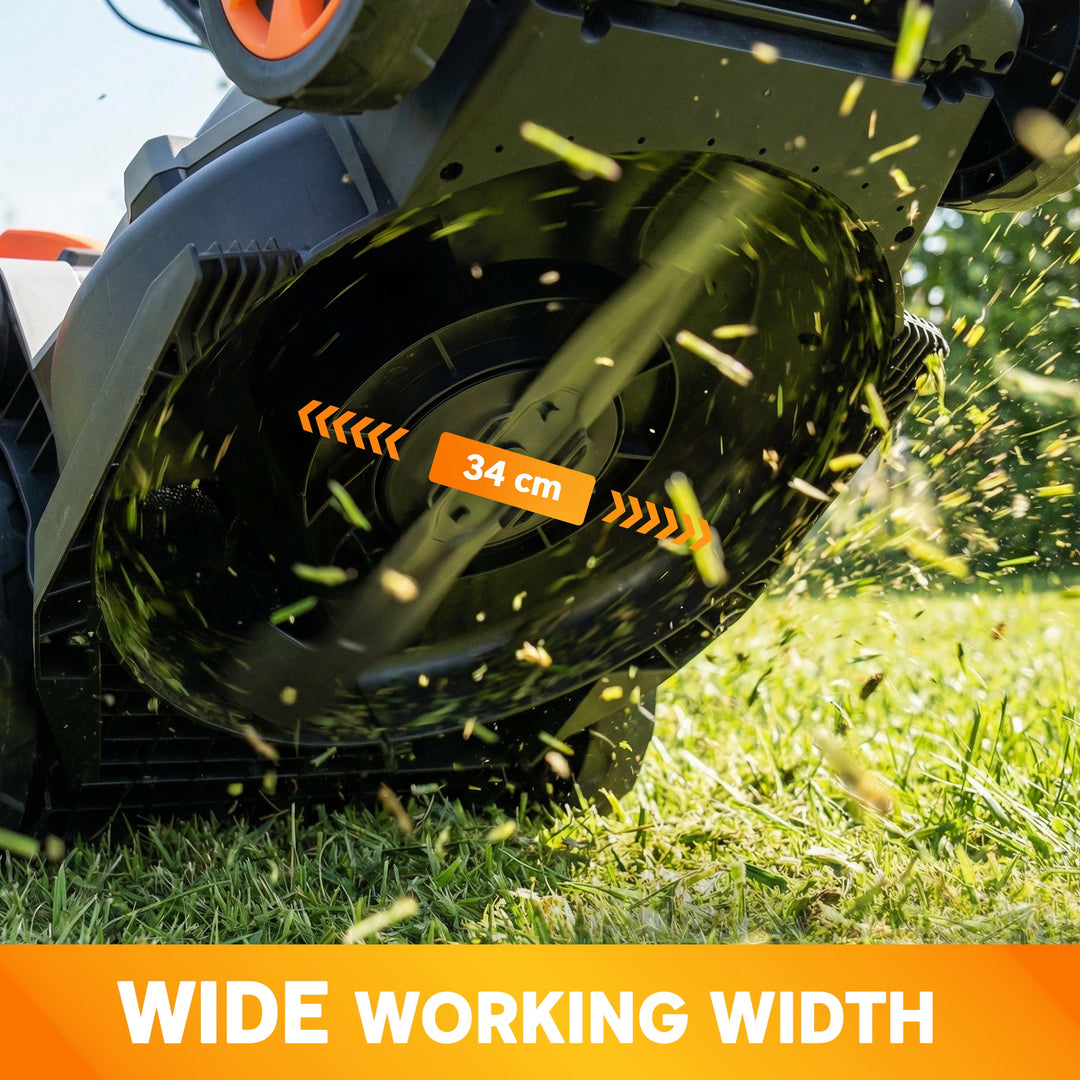 18V Cordless Lawnmower with 2 x 4Ah Batteries, Battery Lawn Mower with