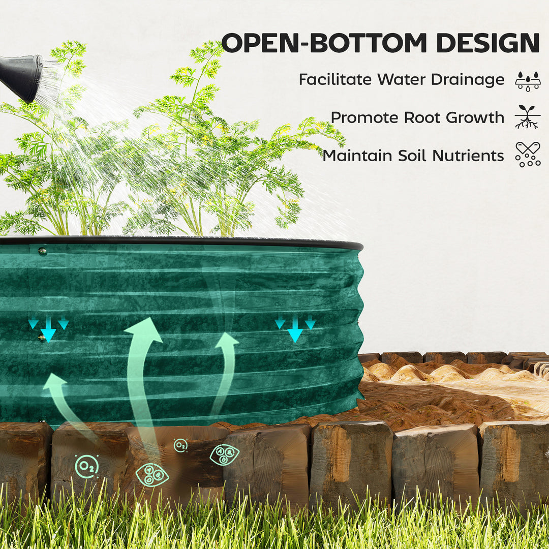 Galvanised Raised Garden Bed, Metal Planter Box with Safety Edging, fo