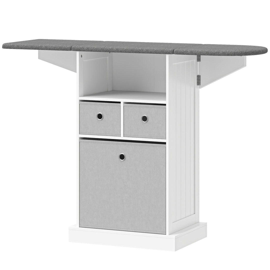 Ironing Board Cabinet on Wheels with Ironable and Foldable Top