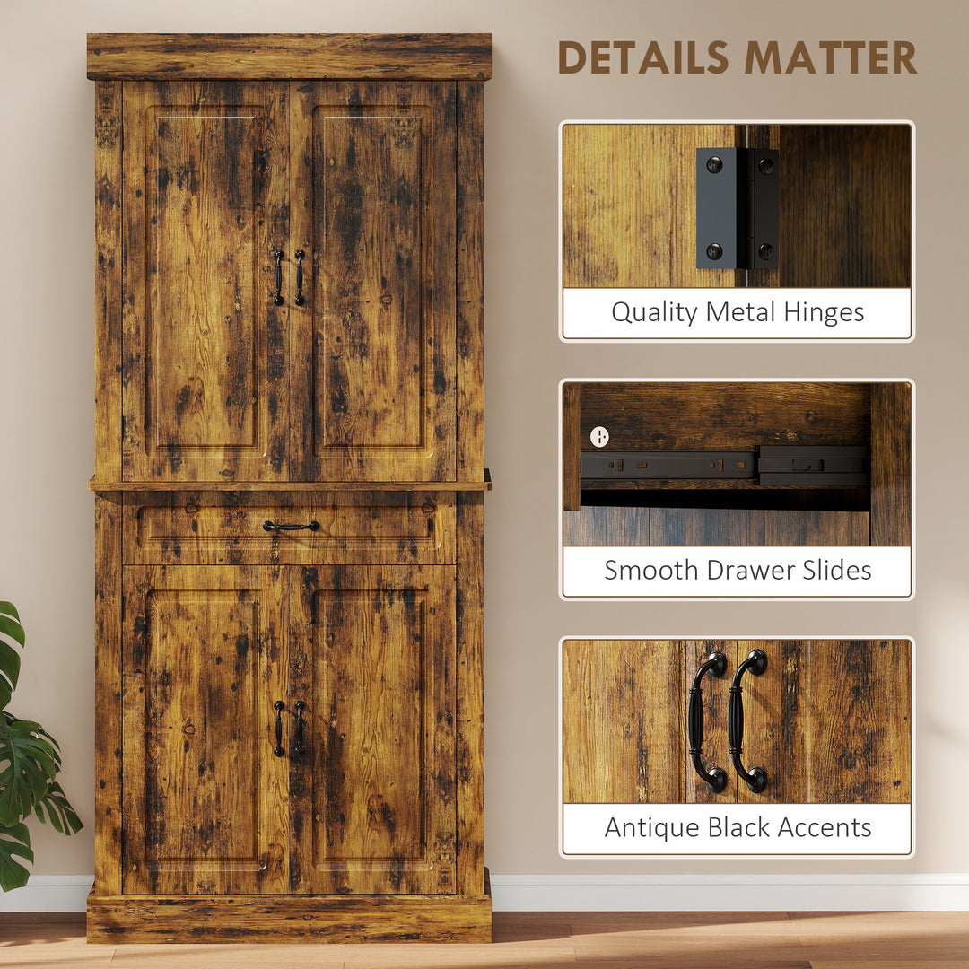 Tall Kitchen Cupboard, Kitchen Pantry Cabinet with Drawer, Shelves