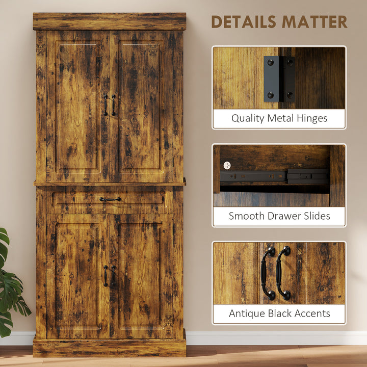 Tall Kitchen Cupboard, Kitchen Pantry Cabinet with Drawer, Shelves