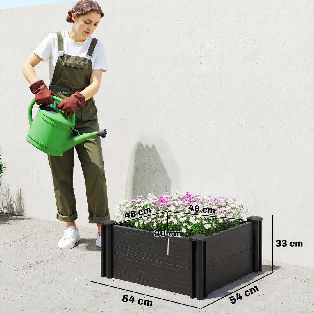 Vinyl Raised Garden Bed Kit, 2 x 2 x 1ft Modular Elevated Garden Box w