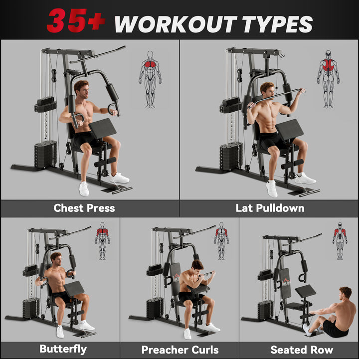 MCL Multi-Exercise Gym Station, with 45kg Weight Stack, for Full Body Workout