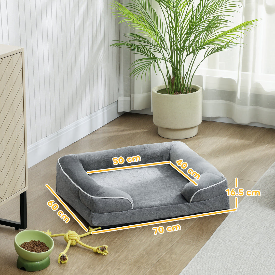 Dog Sofa Bed, Washable Pet Bed with Removable Cover and Non-Slip Botto