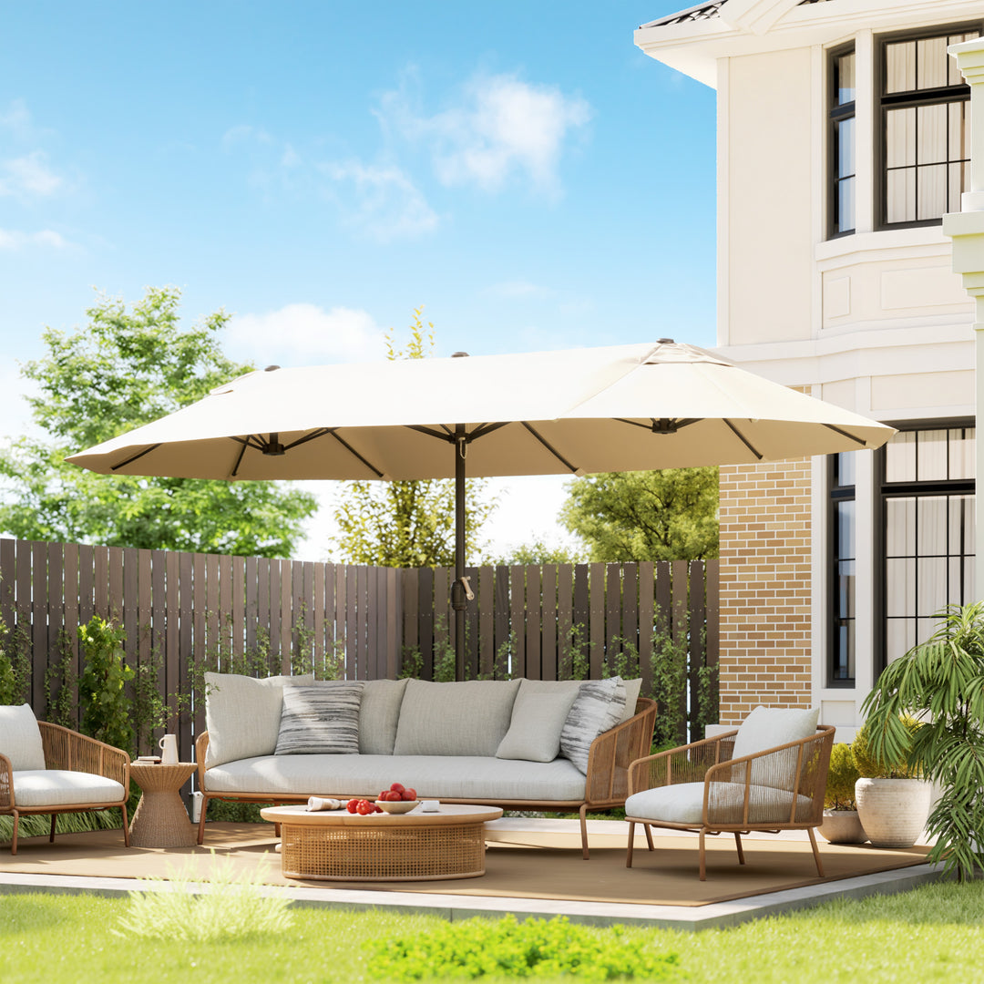 MCL 4.6m Double Garden Parasol - Beige