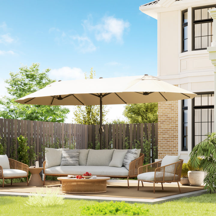 MCL 4.6m Double Garden Parasol - Beige