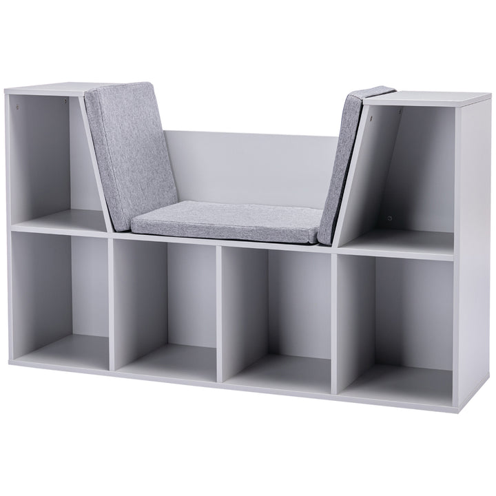 Kids Bookcase Shelf Storage Cabinet Unit, Living Room Sideboard w/ Six Compartments for Toys, Books - Grey