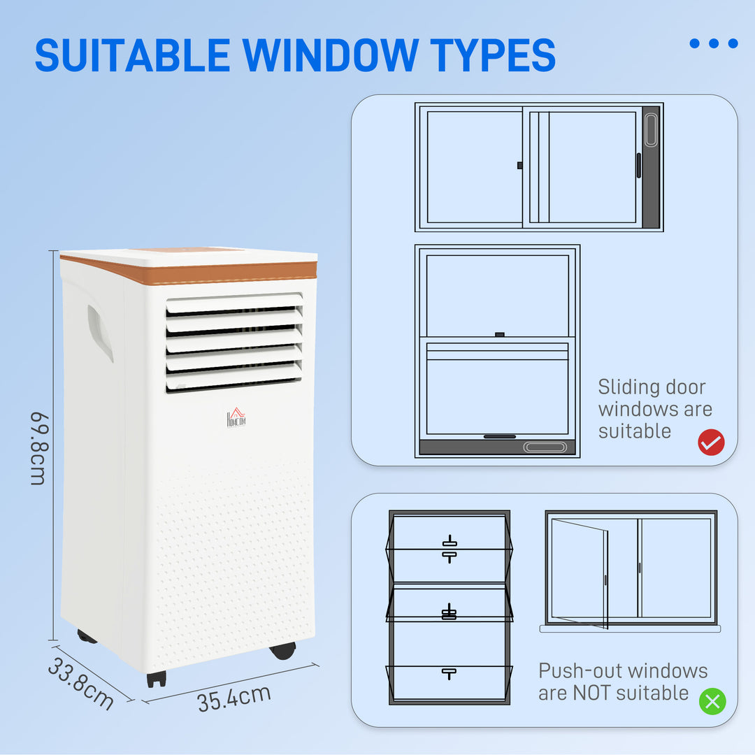 HOMCOM 7000 BTU 4-In-1 Compact Portable Mobile Air Conditioner Unit Cooling Dehumidifying Ventilating w/ Fan Remote LED Display | Aosom UK