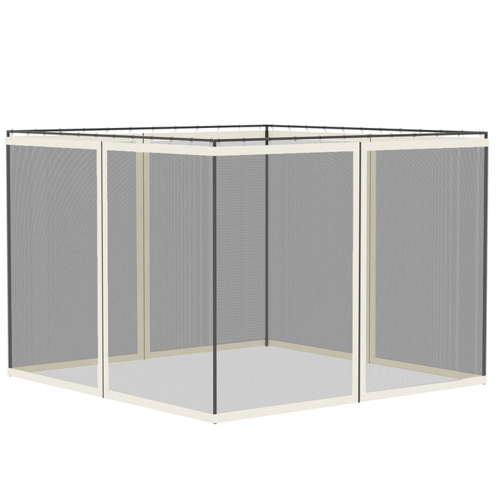 MCL 302 x 207cm Universal Replacement Mesh Sidewall Netting for Gazebos and Canopy Tents, (Sidewall Only) White