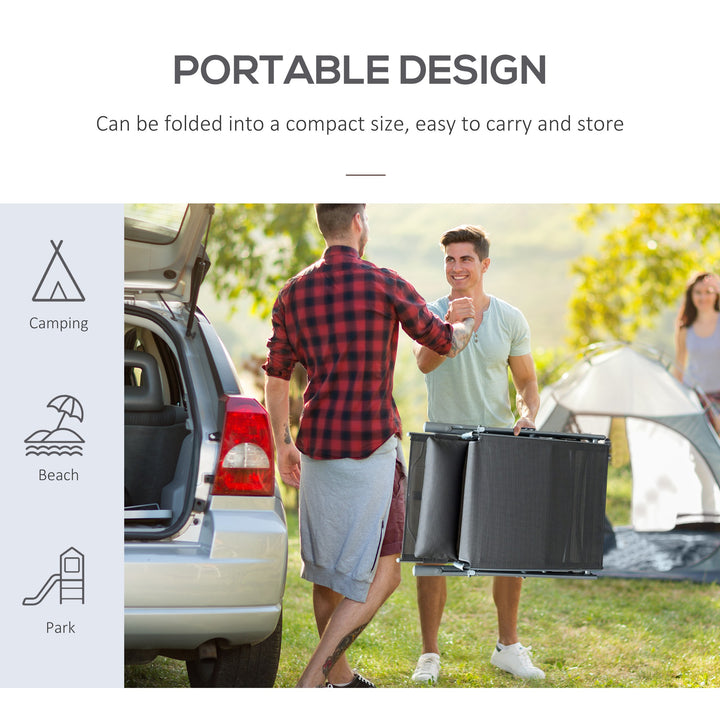 MCL Sun Lounger Steel Frame Outdoor Folding Chaise Texteline Lounge Chair Recliner with Headrest & 7 Levels Adjustable Backrest, Grey