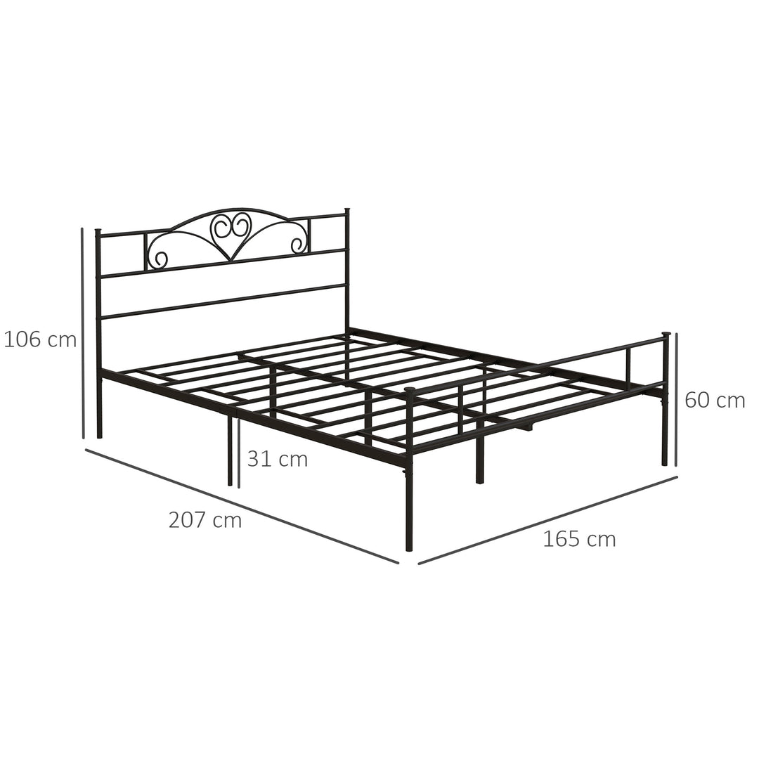 MCL King Size Bed Frame, 5ft4 Metal Bed Base with Headboard and Footboard, 31cm Underneath Storage Space for Bedroom