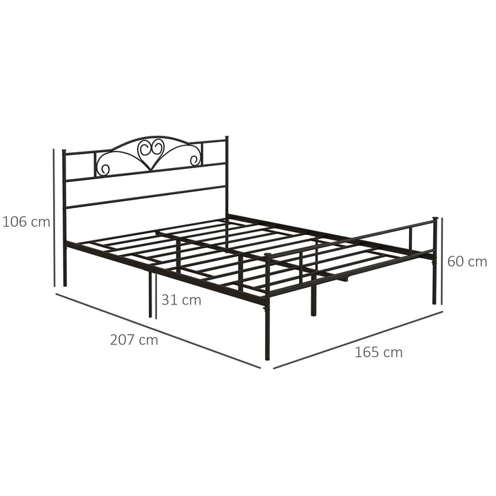 MCL King Size Bed Frame, 5ft4 Metal Bed Base with Headboard and Footboard, 31cm Underneath Storage Space for Bedroom
