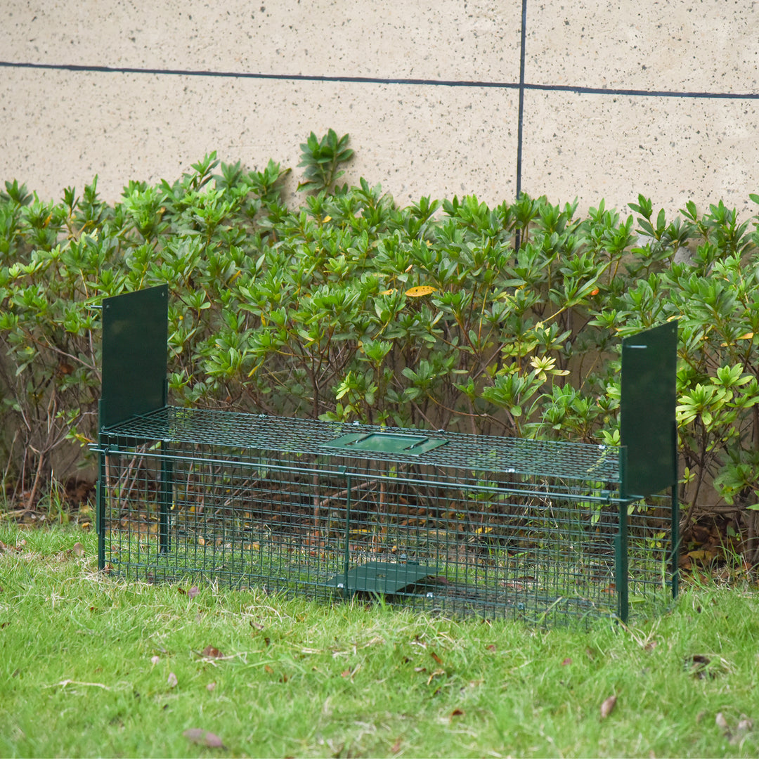 MCL Two-Door Live Trap for Small Animals, Animal Trap for Rat, Mice - Dark Green