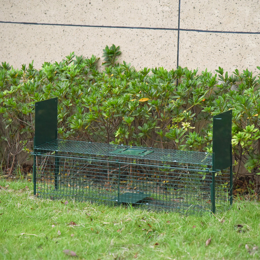 Two-Door Live Trap for Small Animals, Animal Trap for Rat, Mice - Dark Green