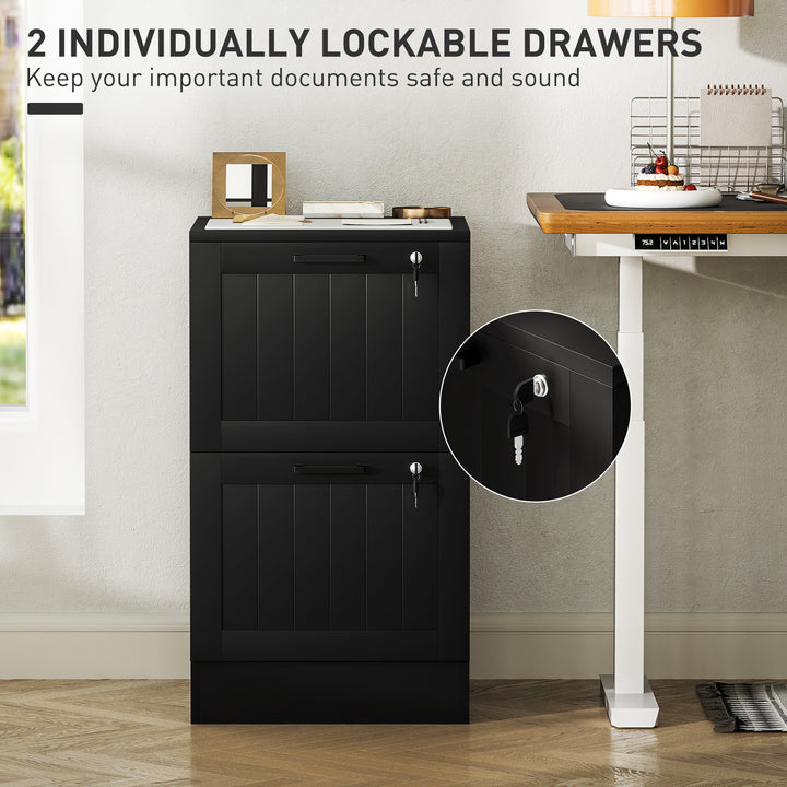2 Drawer Filing Cabinet with Lock, Office Storage Cabinet with Adjusta
