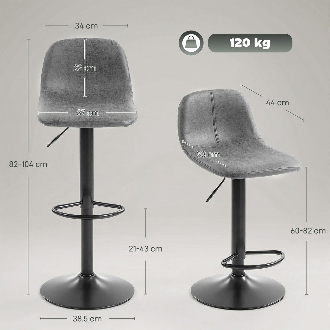 Bar Stools Set of 2, Modern Swivel Barstools with Footrest for Kitchen
