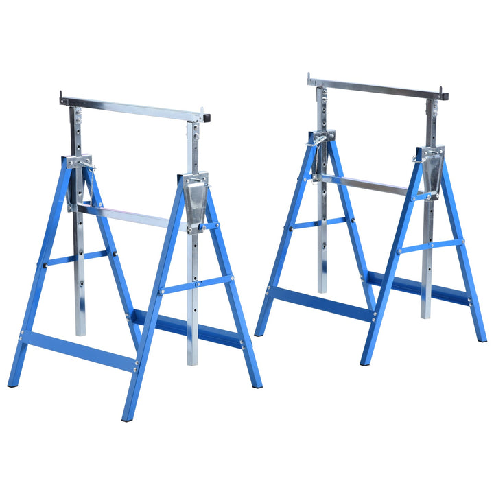 Set of 2 Adjustable Telescopic Builders Trestle, DIY Steel Work Bench Carpenter, Folding Saw Horse Tools - view 10