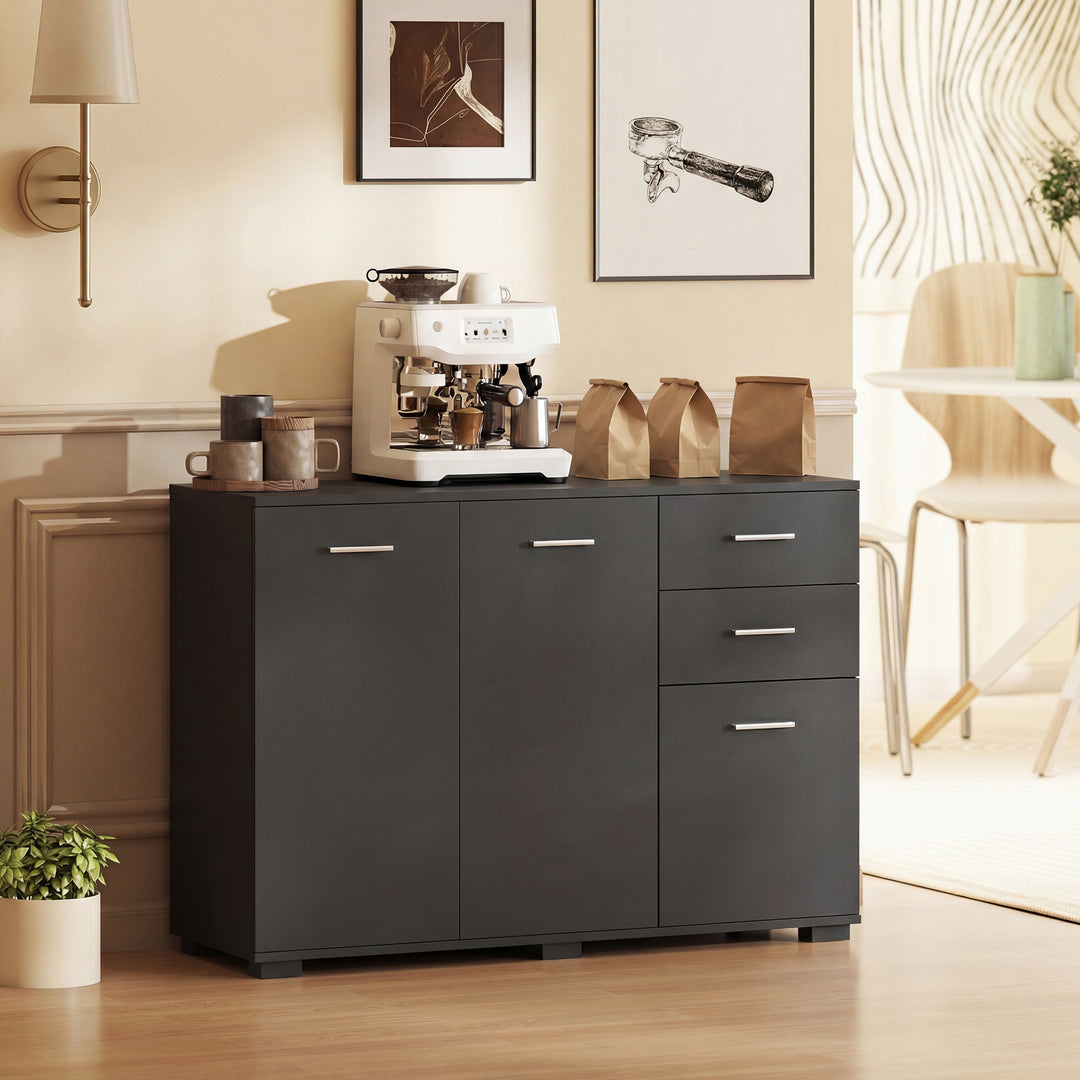Sideboard, Modern Storage Cabinet with 2 Drawers, 3 Doors and Adjustab