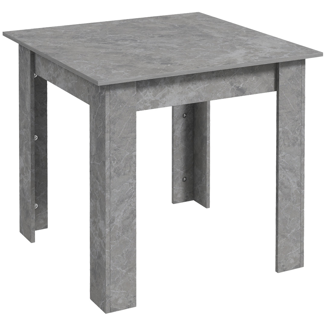 MCL Square Dining Table, Modern Small Dining Table with Faux Cement Effect, Space Saving, Non-slip Foot Pads, Cement Grey
