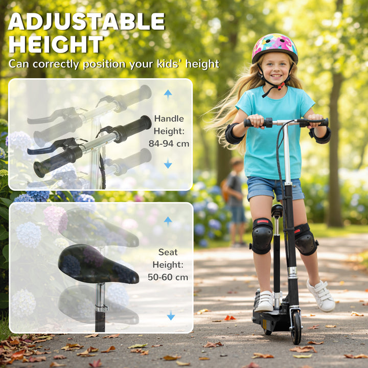 MCL Foldable Powered Scooter with Adjustable Seat, Brake, Black