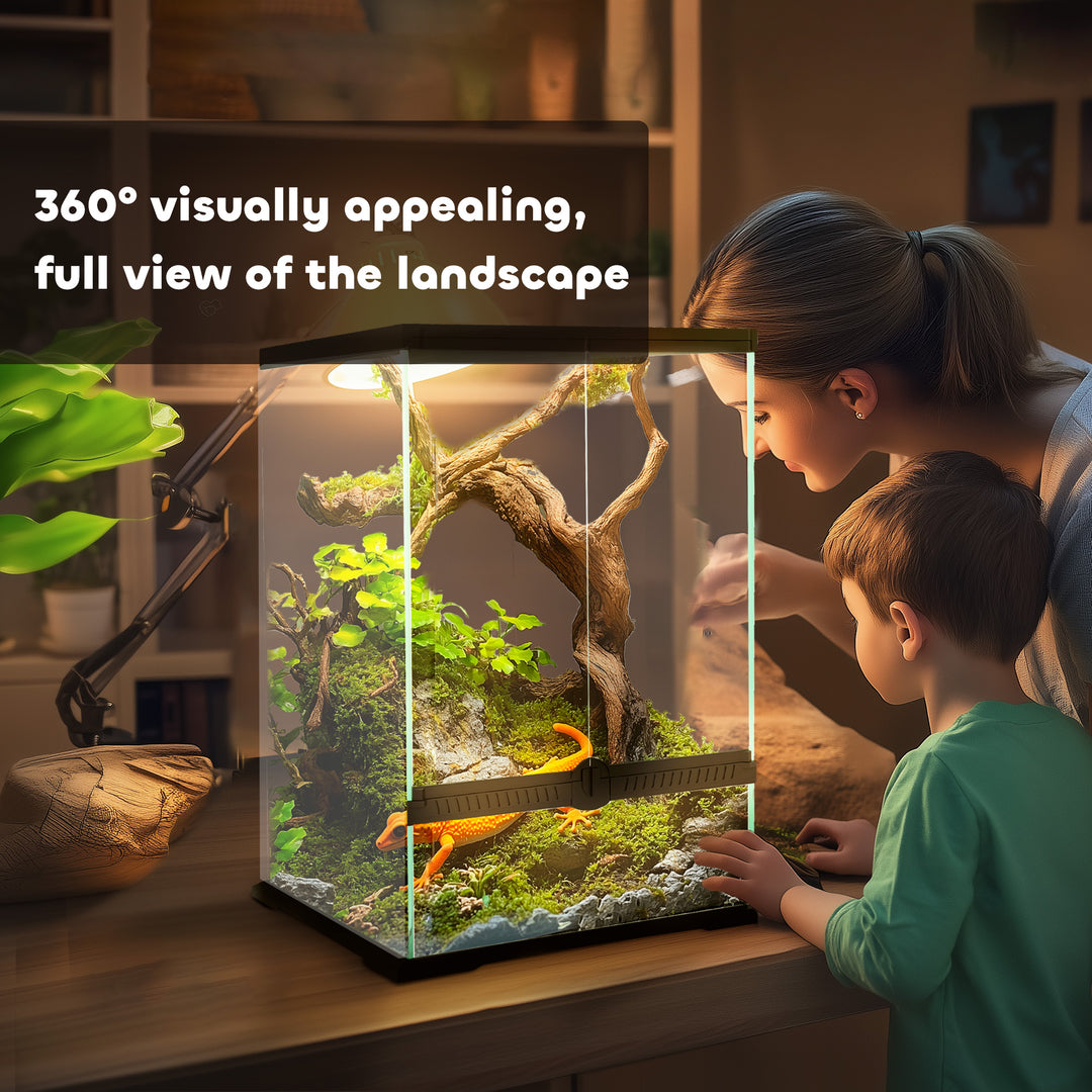 40L Vivarium for Lizards, Frogs, Snakes, Turtles, Tortoises w/ Anti-Escape Design, Ventilation