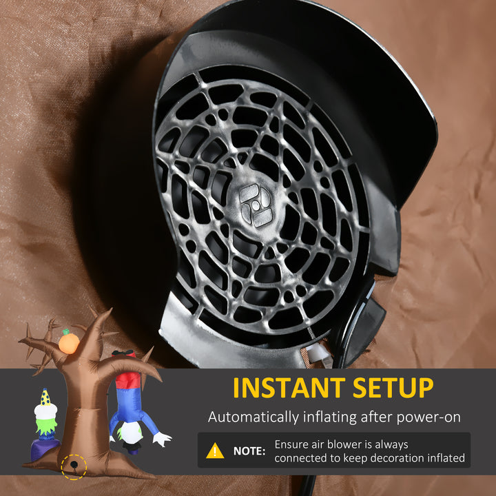 MCL 7ft Inflatable Halloween Ghost Tree with Upside-down Clown Pumpkins, Blow-Up Outdoor LED Display for Lawn, Garden, Party