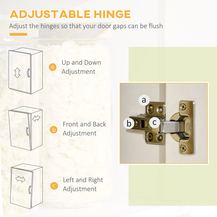 MCL Freestanding Kitchen Cupboard, Modern Kitchen Storage Cabinet with Doors and Adjustable Shelves, 180cm, White