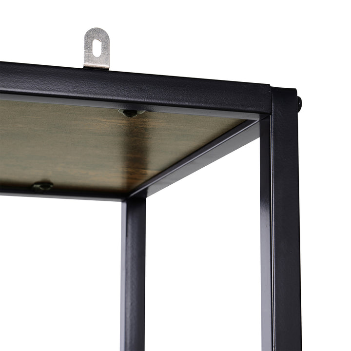 MCL 6 Tier Bookcase, Industrial Tall Shelf Unit with Steel Frame for Home Office, Study, Living Room, Hallway, 82 x 33.5 x 175 cm, Rustic Brown and Black