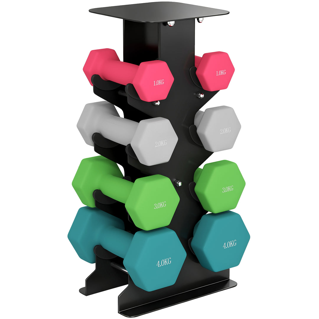 Hex Dumbbells Set with Dumbbell Rack, Hand Weights for Home Gym Streng