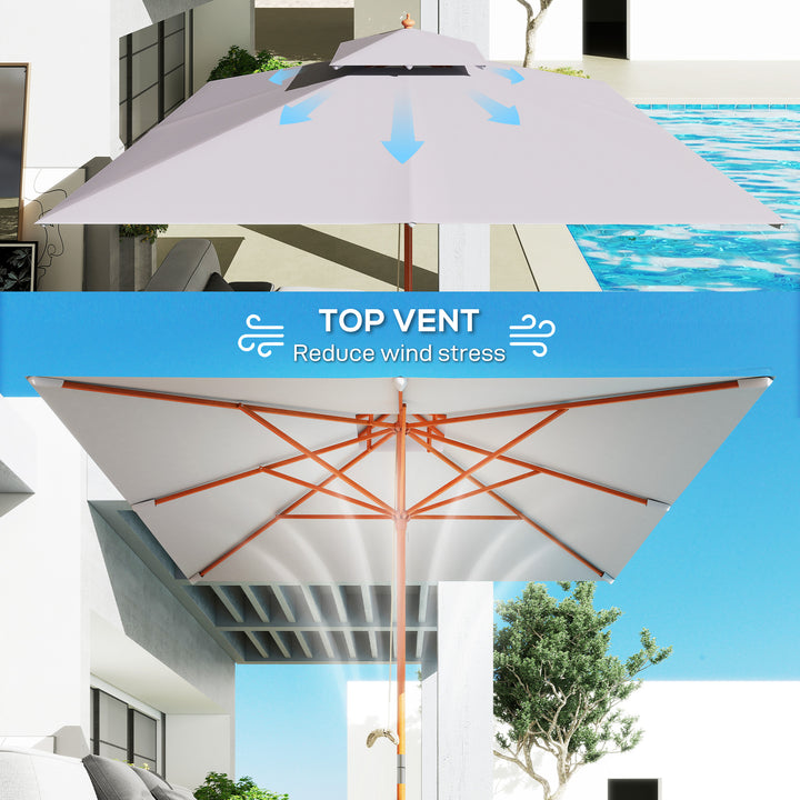 MCL 3 m Square Canopy Parasol - Grey