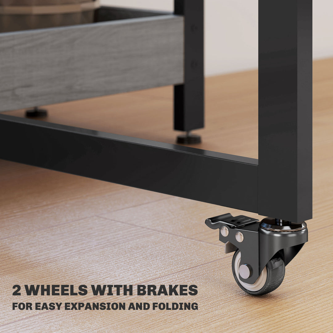 Four-Person Drop Leaf Table - Grey Wood-Effect
