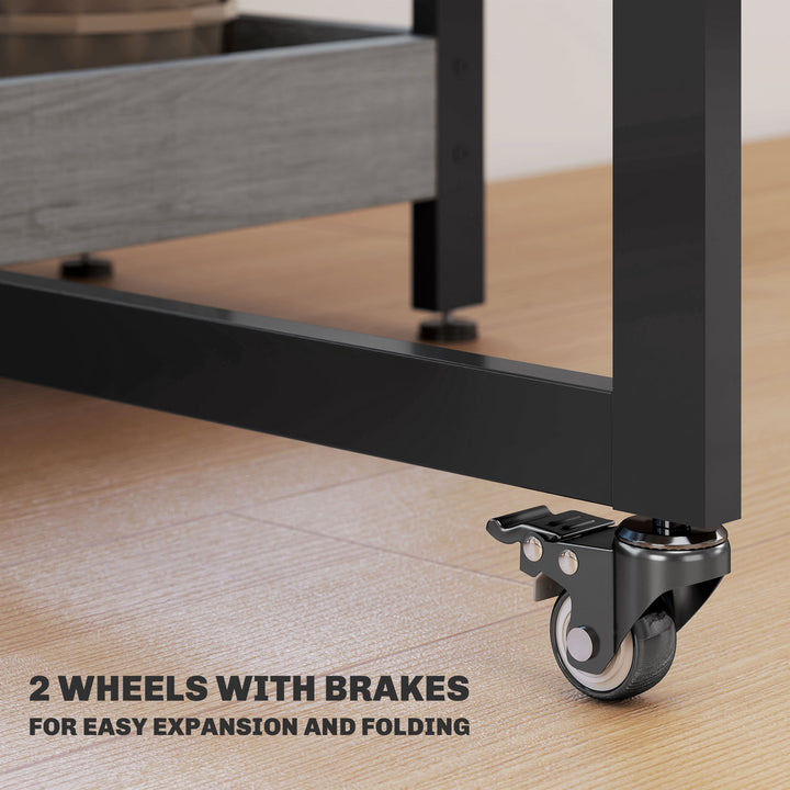 Four-Person Drop Leaf Table - Grey Wood-Effect