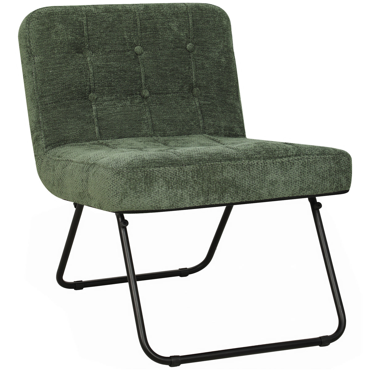 Modern Accent Chair, Foldable Chenille Upholstered Lounge Chair with - Light Green